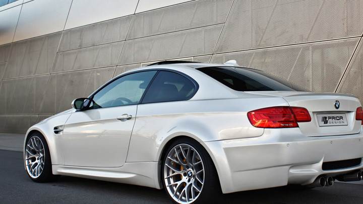 Prior Design BMW E92 N E93 M3-Style Wide Body Kit Side Back Pose In White
